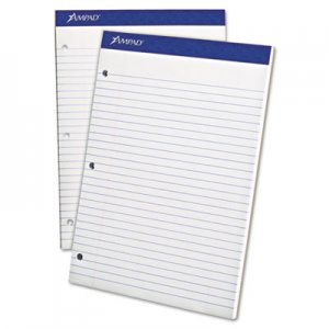 Ampad TOP20244 Double Sheets Pad, Legal/Wide, 8 1/2 x 11 3/4, White, 100 Sheets 20-244