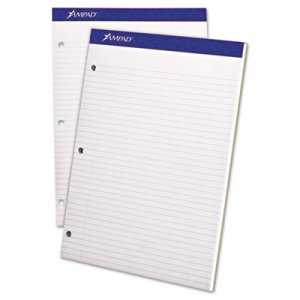 Ampad TOP20323 Double Sheets Pad, College/Medium, 8 1/2 x 11 3/4, White, 100 Sheets 20-323