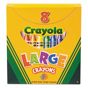Crayola CYO520080 Large Crayons, Tuck Box, 8 Colors/Box 52-0080
