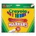 Crayola CYO587712 Non-Washable Markers, Broad Point, Assorted Colors, 12/Set 58-7712