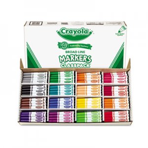 Crayola CYO588201 Non-Washable Classpack Markers, Broad Point, 16 Classic Colors, 256/Box 58-8201