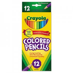 Crayola CYO684012 Long Barrel Colored Woodcase Pencils, 3.3 mm, Assorted Colors, 12/Set 68-4012