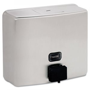 Bobrick BOB4112 ConturaSeries Surface-Mounted Liquid Soap Dispenser, 40 oz, 7 x 3.31 x 6.13, Stainless Steel Satin