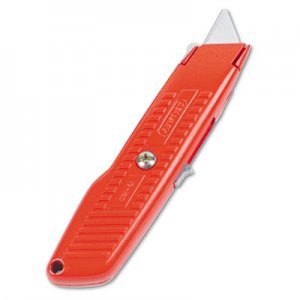 Stanley BOS10189C Interlock Safety Utility Knife w/Self-Retracting Round Point Blade, Red Orange 10-189C