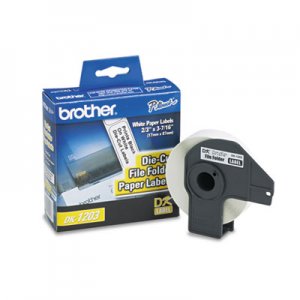 Brother BRTDK1203 Die-Cut File Folder Labels, .66" x 3.4", White, 300/Roll DK-1203