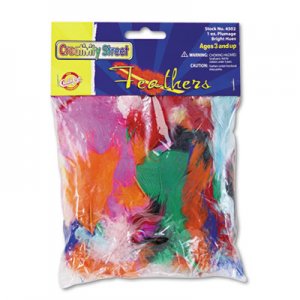 Creativity Street 4502 Bright Hues Feather Assortment, Bright Colors, 1 oz Pack CKC4502