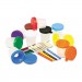 Creativity Street 5104 No-Spill Cups & Coordinating Brushes, Assorted Colors, 10/Set CKC5104