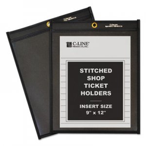 C-Line 45912 Shop Ticket Holders, Stitched, One Side Clear, 75", 9 x 12, 25/BX CLI45912