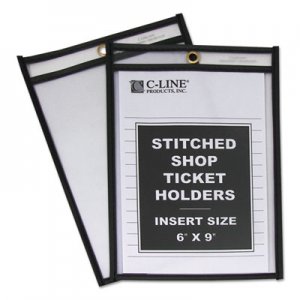 C-Line 46069 Shop Ticket Holders, Stitched, Both Sides Clear, 50", 6 x 9, 25/BX CLI46069