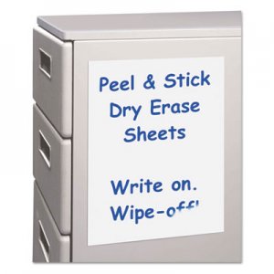 C-Line 57911 Peel and Stick Dry Erase Sheets, 8 1/2 x 11, White, 25 Sheets/Box CLI57911