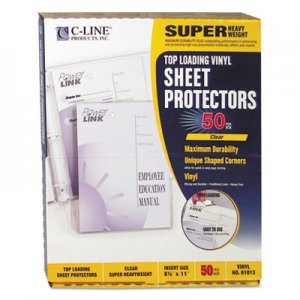 C-Line 61013 Super Heavyweight Vinyl Sheet Protector, Clear, 2", 11 x 8 1/2, 50/BX CLI61013