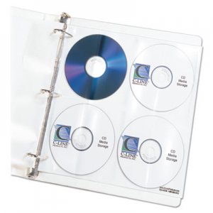 C-Line 61948 Deluxe CD Ring Binder Storage Pages, Standard, Stores 8 CDs, 5/PK CLI61948