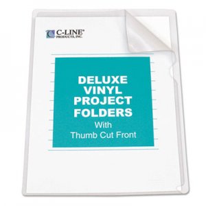 C-Line 62138 Deluxe Project Folders, Jacket, Letter, Vinyl, Clear, 50/Box CLI62138