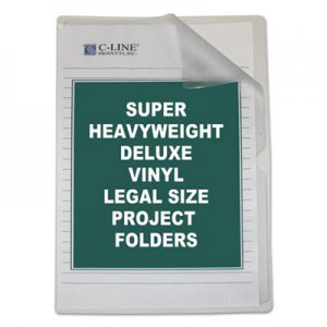 C-Line 62139 Deluxe Project Folders, Jacket, Legal, Vinyl, Clear, 50/Box CLI62139