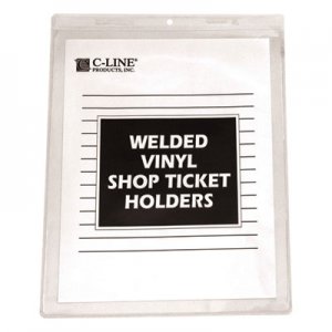 C-Line 80911 Clear Vinyl Shop Ticket Holder, Both Sides Clear, 15", 8 1/2 x 11, 50/BX CLI80911