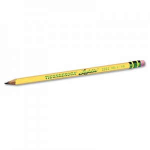 Dixon 13304 Ticonderoga Laddie Woodcase Pencil w/ Eraser, HB #2, Yellow, Dozen DIX13304