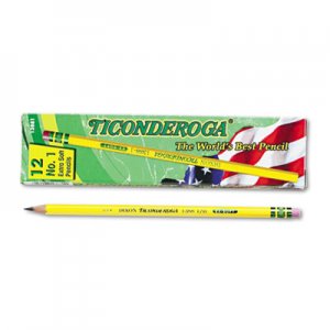 Ticonderoga 13881 Woodcase Pencil, B #1, Yellow, Dozen DIX13881
