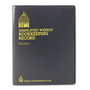 Dome 600 Bookkeeping Record, Brown Vinyl Cover, 128 Pages, 8 1/2 x 11 Pages DOM600