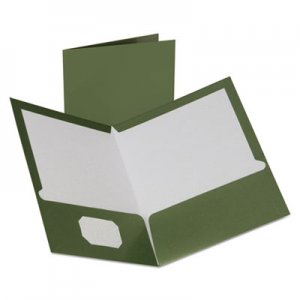 Oxford 5049560 Two-Pocket Laminated Folder, 100-Sheet Capacity, Metallic Green OXF5049560