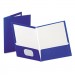 Oxford 51701 High Gloss Laminated Paperboard Folder, 100-Sheet Capacity, Blue, 25/Box OXF51701