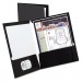 Oxford 51706 High Gloss Laminated Paperboard Folder, 100-Sheet Capacity, Black, 25/Box OXF51706