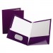 Oxford 51726 High Gloss Laminated Paperboard Folder, 100-Sheet Capacity, Purple, 25/Box OXF51726