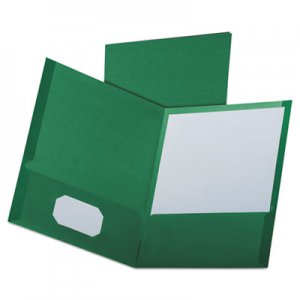 Oxford 53434 Linen Finish Twin Pocket Folders, Letter, Hunter Green,25/Box OXF53434