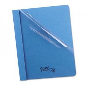Oxford 55801 Clear Front Report Cover, 3 Fasteners, Letter, 1/2" Capacity, Blue, 25/Box OXF55801