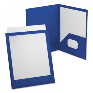 Oxford 57441 ViewFolio Polypropylene Portfolio, 50-Sheet Capacity, Blue/Clear OXF57441