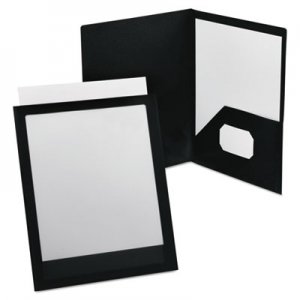 Oxford 57442 ViewFolio Polypropylene Portfolio, 50-Sheet Capacity, Black/Clear OXF57442