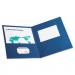 Oxford 57502 Twin-Pocket Folder, Embossed Leather Grain Paper, Blue OXF57502