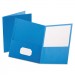 Oxford 57501 Twin-Pocket Folder, Embossed Leather Grain Paper, Light Blue OXF57501