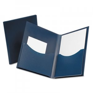Oxford 57455 Poly Double Stuff Gusseted 2-Pocket Folder, 200-Sheet Capacity, Navy OXF57455