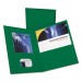 Oxford 57556 Twin-Pocket Folder, Embossed Leather Grain Paper, Hunter Green OXF57556