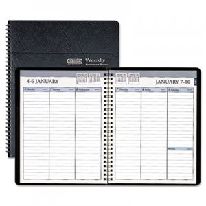 House of Doolittle HOD25802 Weekly Appointment Book, Ruled w/o Appointment Times, 6-7/8 x 8-3/4, Black