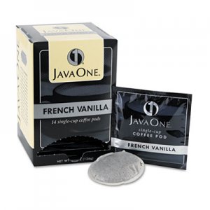 Java One JAV70400 Coffee Pods, French Vanilla, Single Cup, 14/Box