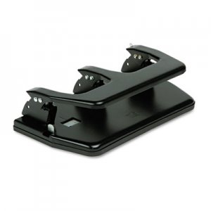 Master MP3 20-Sheet Three-Hole Punch, Oversized Handle, 9/32" Holes, Steel, Black MATMP3