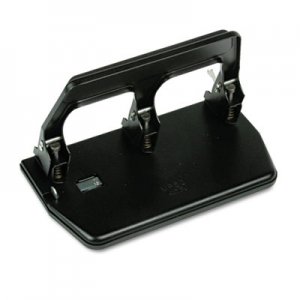 Master MP50 40-Sheet Heavy-Duty Three-Hole Punch, 9/32" Holes, Gel Pad Handle, Black MATMP50