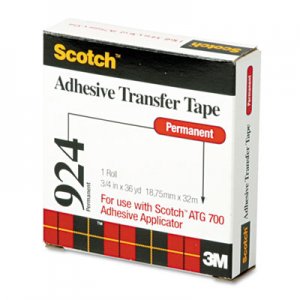 Scotch MMM92434 Adhesive Transfer Tape Roll, 3/4" Wide x 36yds