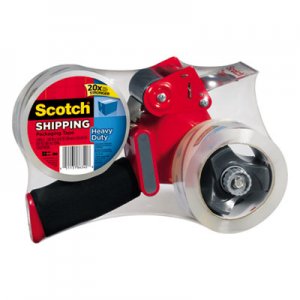 Scotch MMM38502ST Packaging Tape Dispenser with Two Rolls of Tape, 1.88" x 54.6yds 3850-2ST