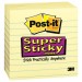Post-it Notes Super Sticky MMM6756SSCY Canary Yellow Pads, 4 x 4, Lined, 90/Pad, 6 Pads/Pack 675-6SSCY