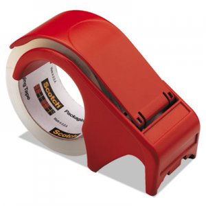Scotch MMMDP300RD Compact and Quick Loading Dispenser for Box Sealing Tape, 3" Core, Plastic, Red DP300-RD