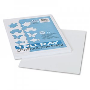 Pacon 103026 Tru-Ray Construction Paper, 76 lbs., 9 x 12, White, 50 Sheets/Pack PAC103026