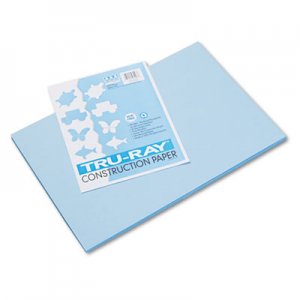 Pacon 103048 Tru-Ray Construction Paper, 76 lbs., 12 x 18, Sky Blue, 50 Sheets/Pack PAC103048