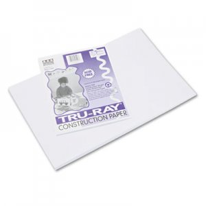 Pacon 103058 Tru-Ray Construction Paper, 76 lbs., 12 x 18, White, 50 Sheets/Pack PAC103058