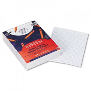 Pacon 2422 Multi-Program Handwriting Paper, 1/2" Short Rule, 10-1/2 x 8, White, 500 Shts/Pk PAC2422
