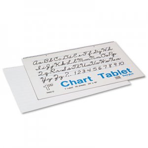Pacon 74620 Chart Tablets w/Cursive Cover, Ruled, 24 x 16, White, 25 Sheets PAC74620