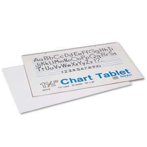Pacon 74720 Chart Tablets w/Manuscript Cover, Ruled, 24 x 16, White, 25 Sheets PAC74720