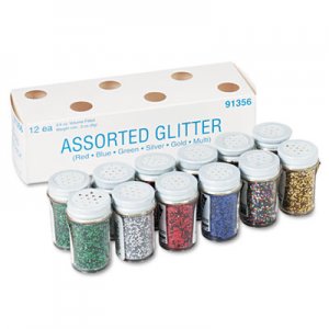Pacon 91356 Spectra Glitter, .04 Hexagon Crystals, Assorted, .75 oz Shaker-Top Jar, 12/Pack PAC91356