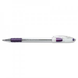 Pentel PENBK90V R.S.V.P. Stick Ballpoint Pen, .7mm, Trans Barrel, Violet Ink, Dozen BK90-V